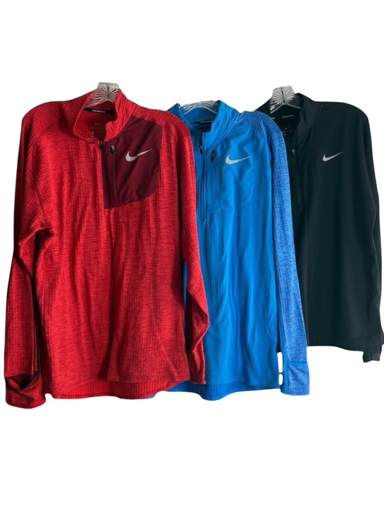 Nike Other - NIKE Men's Dri-Fit Therma-Sphere Element 1/2 Zip Red/Blue/Black Size L—Lot of 3